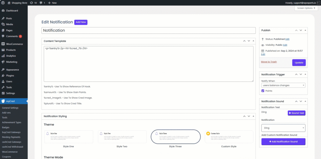 notification exclude